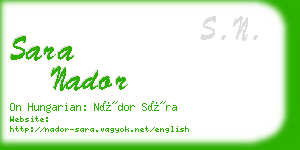 sara nador business card